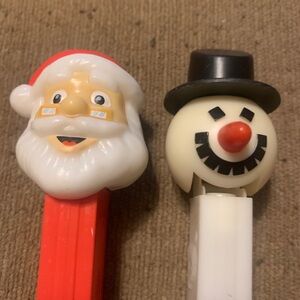 Vintage Santa and Snowman Pez Dispensers